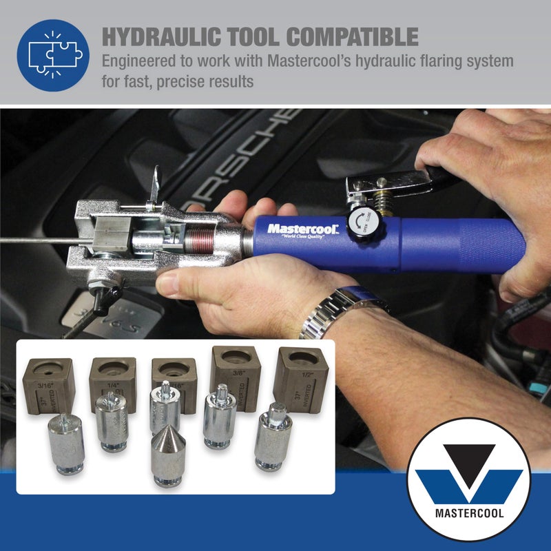 Mastercool 71098 37Â° Flaring & Double Flaring Adapter Set â€“ Hydraulic Tool Compatible â€“ For Automotive, Racing, Hydraulic & HVAC Applications (3/16â€ to 1/2â€) - Image 3